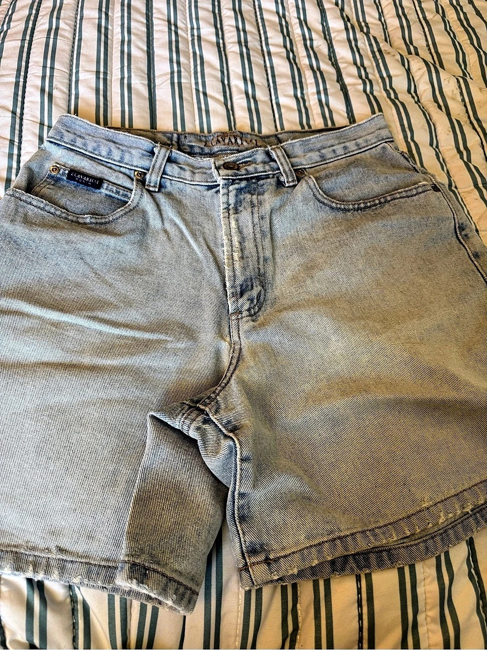 Z. Cavaricci Stone Washed Denim Jean Shorts Waist 29